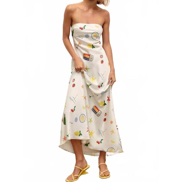 FOR LOVE & LEMONS Dresses & Skirts - NEW FOR LOVE & LEMONS carla strapless maxi dress in white